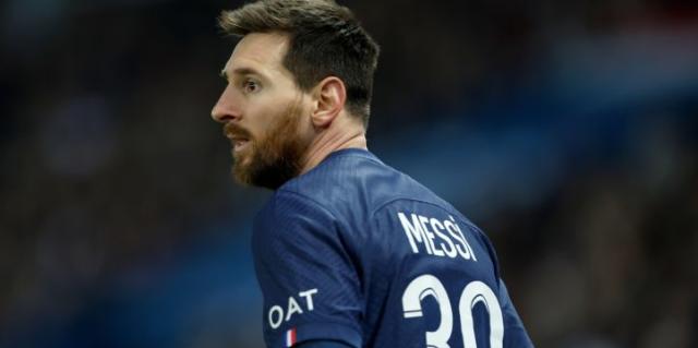 Lionel Messi celebrates scoring for PSG in their Ligue 1 match against Toulouse at Parc des Princes, Paris, February 2023. Credit: Alamy