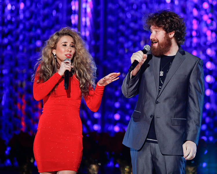 Performing with Casey Abrams at the L.A. tree lighting ceremony last December