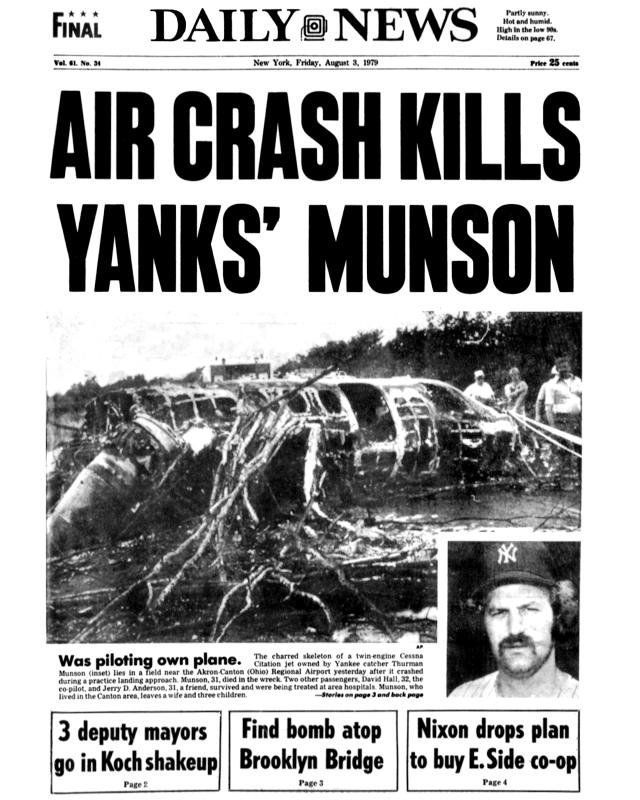 A Look Back: Yankee team captain Thurman Munson dies in plane