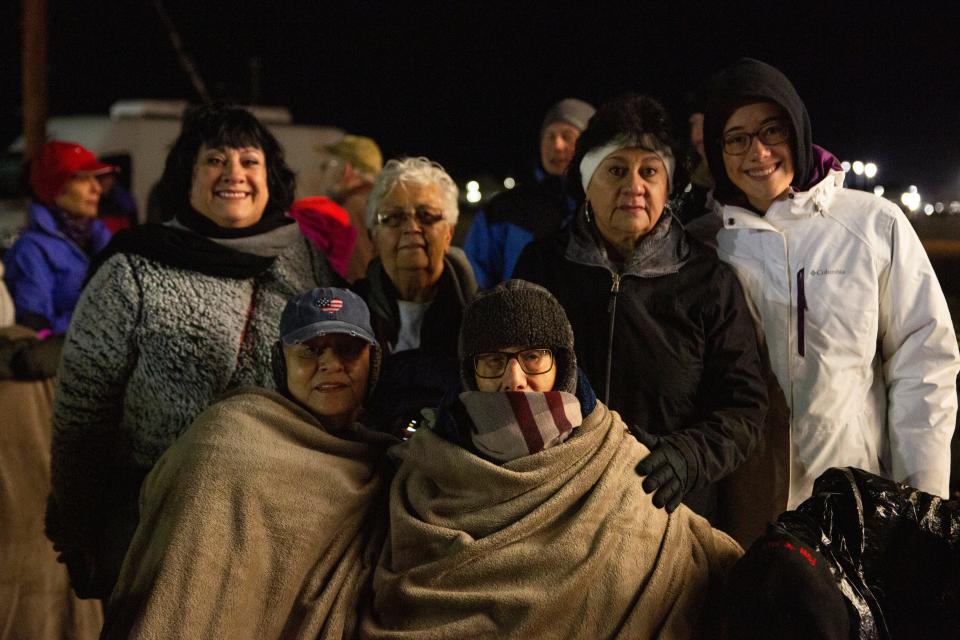 Valdemar de Herrera, first row on the right, poses for a photo with his family before the Bataan Memorial Death March on Sunday, March 19, 2023, at White Sands Missile Range. Herrera is 103-years-old and is the oldest living survivor Bataan Death March. 