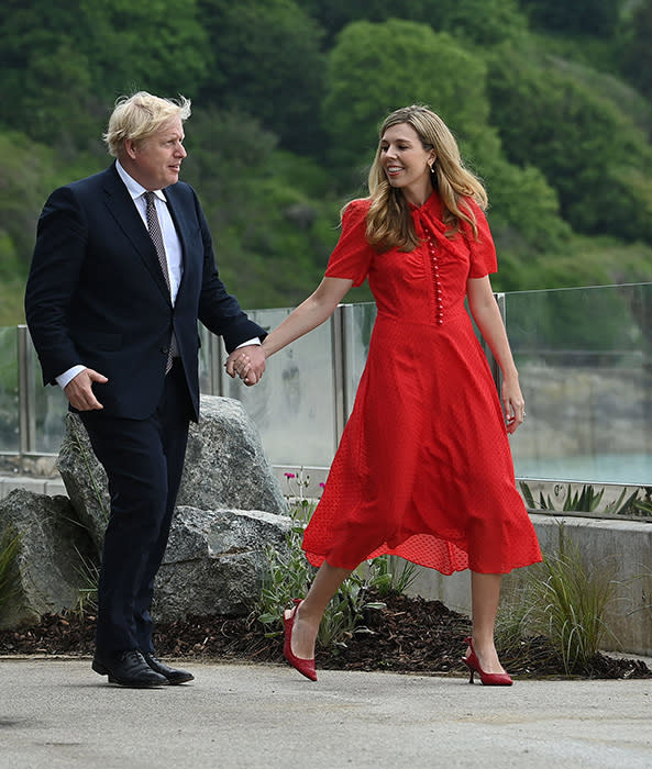 carrie-symonds-red-dress