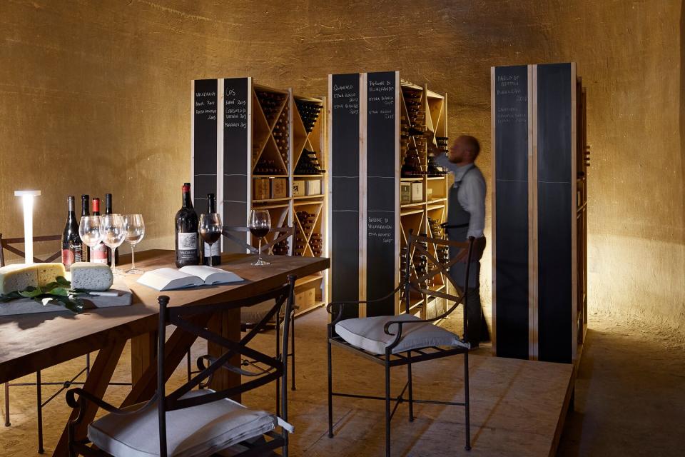 The wine cellar at Rocca delle Tre Contrade