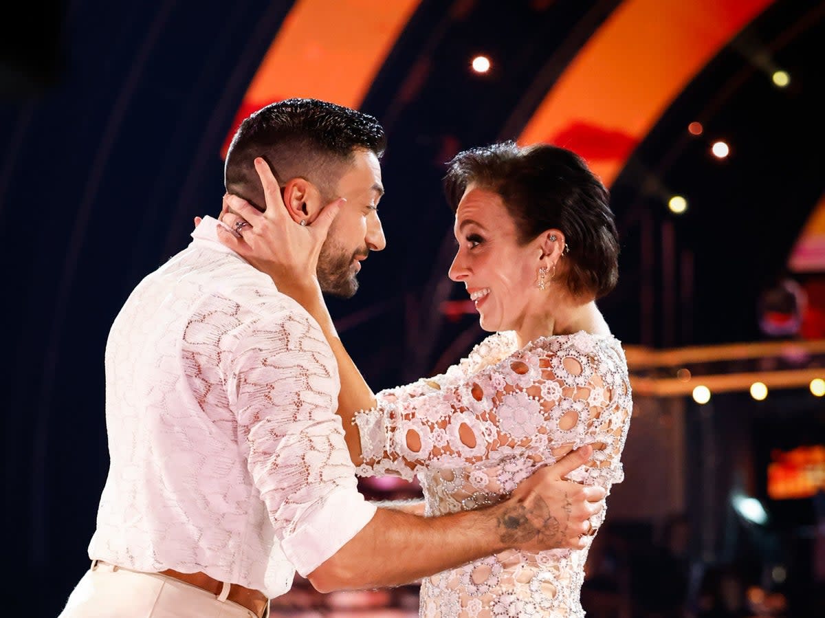 Giovanni Pernice, pictured with former dance partner Amanda Abbington, has denied allegations about his ‘Strictly’ teaching style  (BBC/Guy Levy)