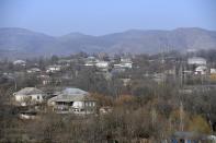 A panoramic view of the Azeri village of Alibeyli, on February 17, 2015