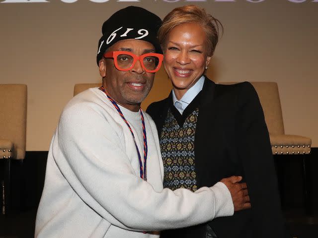 <p>Johnny Nunez/WireImage</p> Spike Lee and his wife Tonya Lewis Lee attend the "Aftershock" documentary screening at the Crosby Street Theater on January 23, 2022 in New York City.