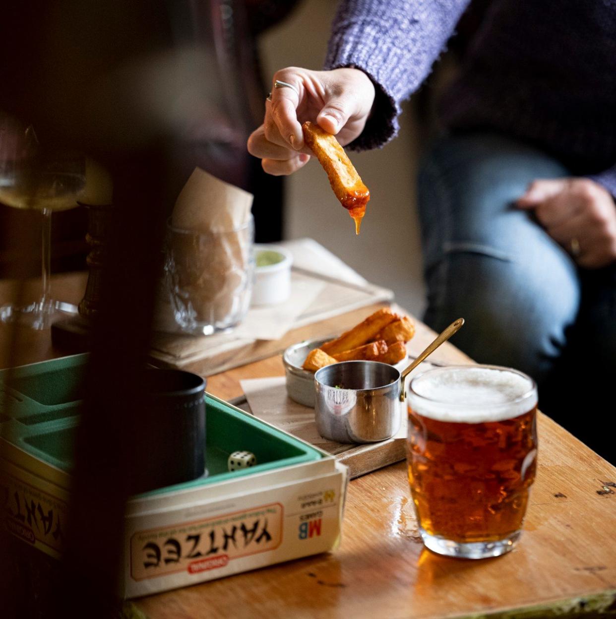 Bar snacks include scampi and some 'impressive' halloumi fries