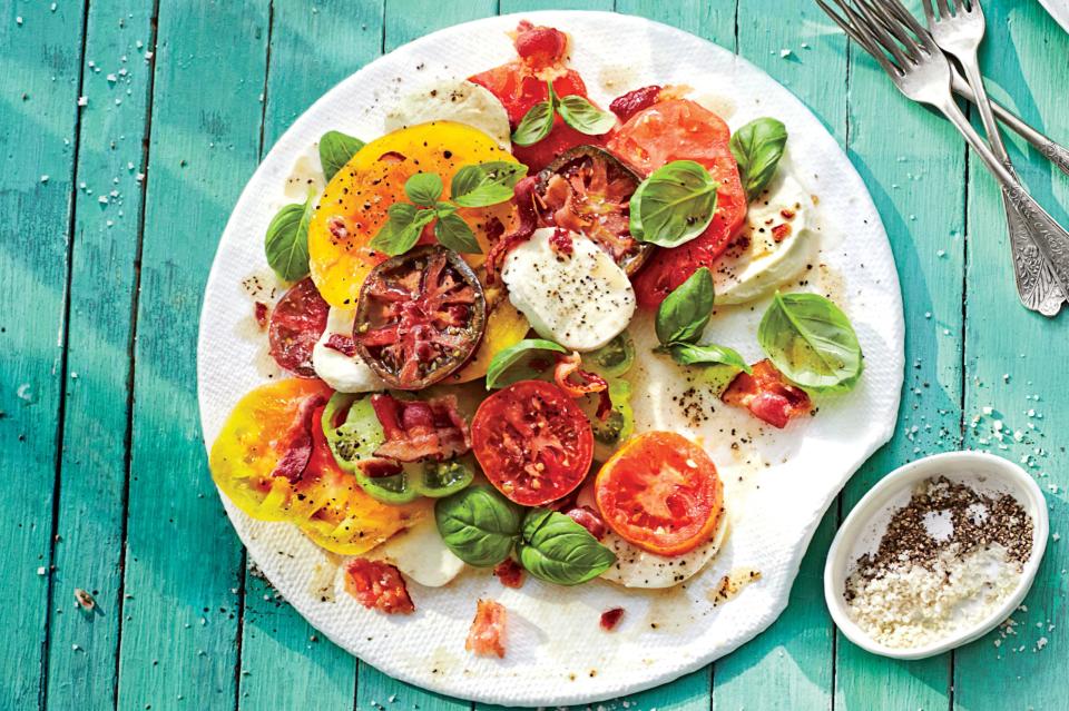 Hot Bacon Caprese Salad