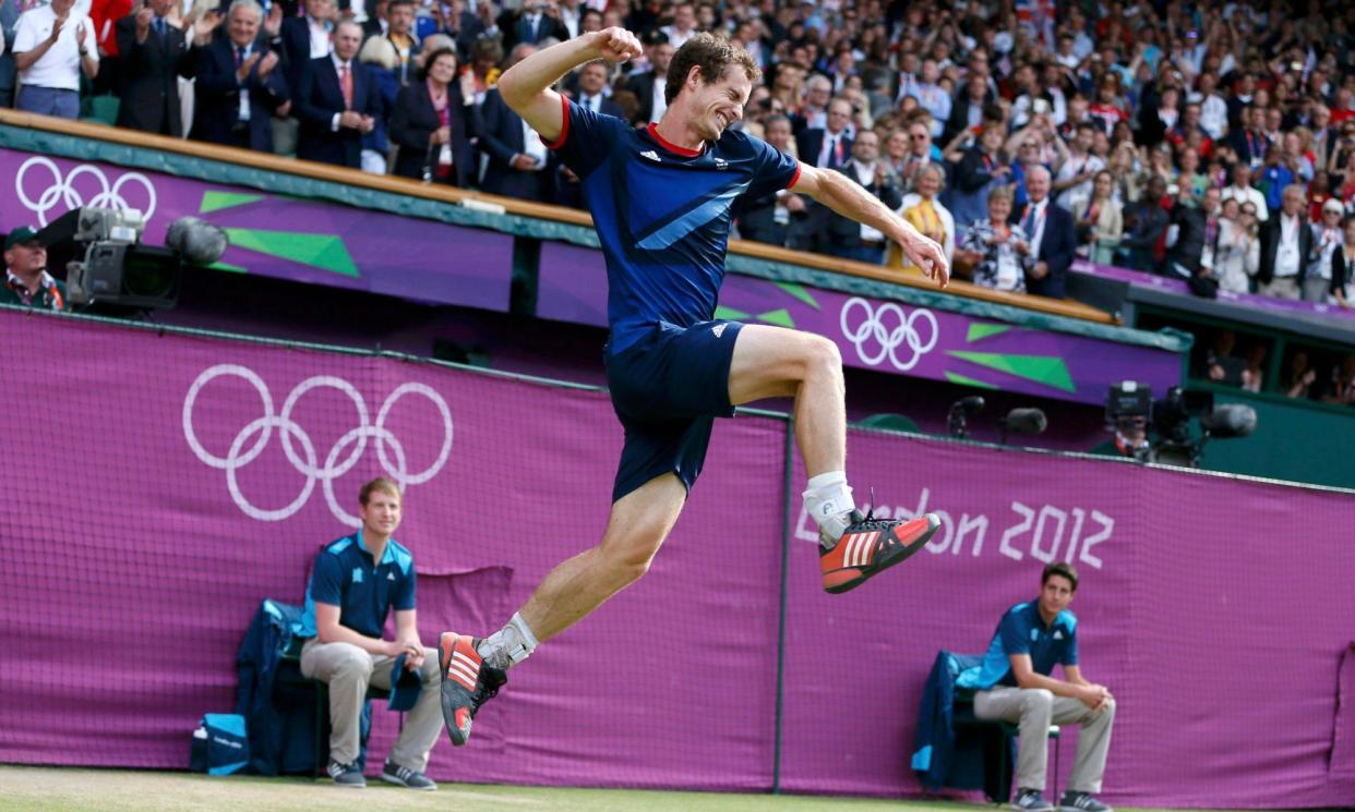 <span>Andy Murray took gold at London 2012 paving way for grand slam success and now retires at Paris 2024.</span><span>Photograph: Stefan Wermuth/Reuters</span>