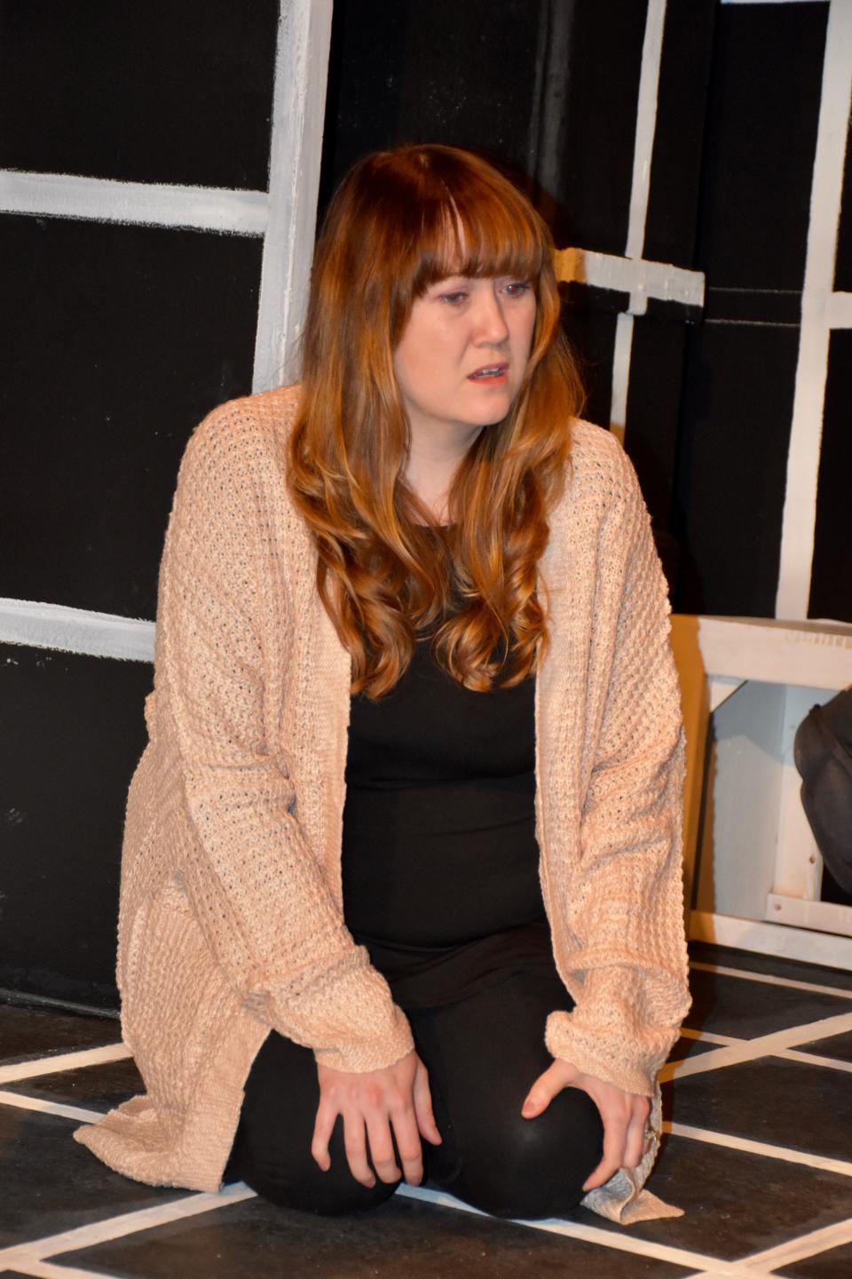 Kayte Duren rehearses for Curtain Call Theatre's "The Curious Incident of the Dog in the Night-Time."