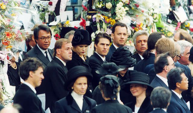 Anwar Hussein/WireImage Nicole Kidman, Tom Cruise and Tom Hanks attend Princess Diana's funeral in 1997