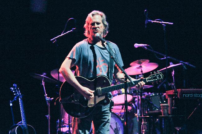 Jeff Bridges performs onstage with his band the Abiders at the Lebowski Fest on Friday, April 25, 2014 in Los Angeles. (Photo by Richard Shotwell/Invision/AP)