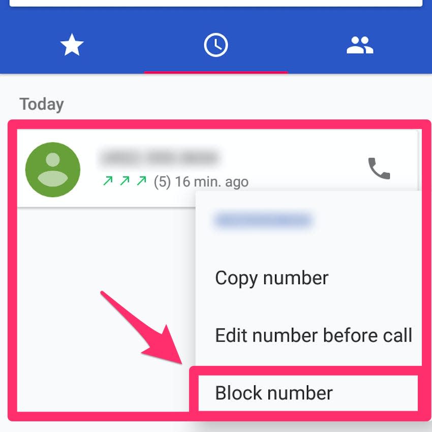 How to block a number on Android 4