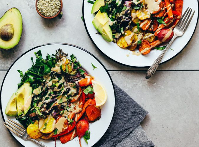 Roasted Rainbow Vegetable Bowl