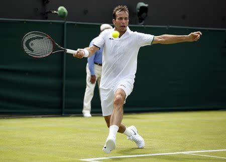 Czech Republic's Radek Stepanek in action against Australia's Nick Kyrgios at Wimbledon, June 28, 2016 REUTERS/Andrew Couldridge.