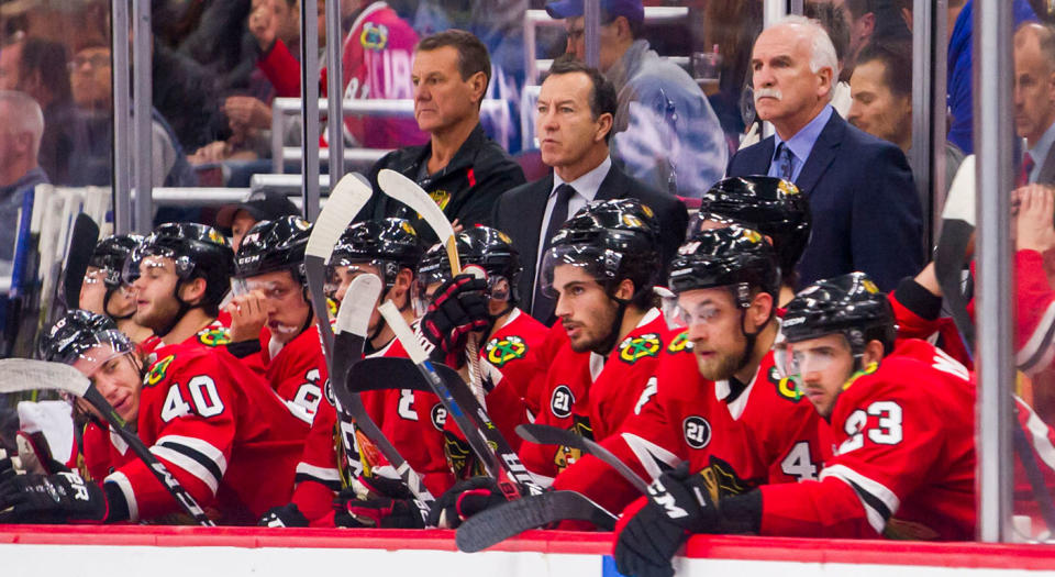 The Blackhawks are undoubtedly going to be worse without Joel Quenneville behind the bench. (Photo by Patrick Gorski/Icon Sportswire via Getty Images)