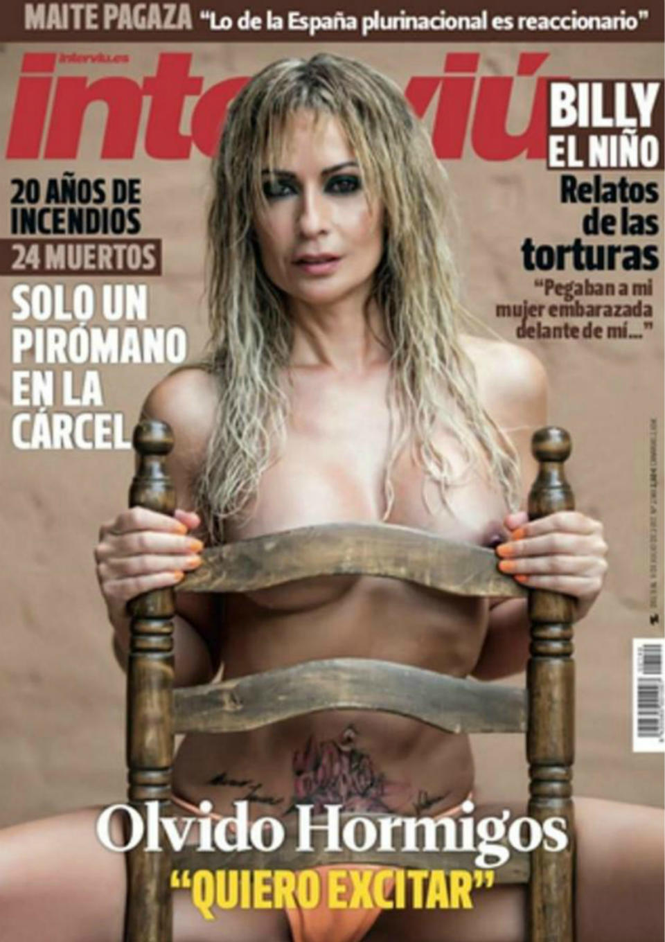 <p>Olvido Hormigos saltó a la fama por su polémico vídeo sexual y después se convirtió en una de las grandes musas de ‘Interviú’. Y es que han sido varias las portadas que la ex concejala de Los Yébenes ha protagonizado. (Foto: Interviú). </p>