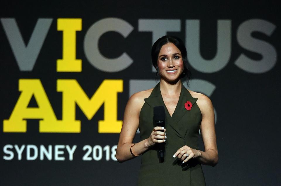 The Duchess of Sussex gives a speech at the closing ceremony of the Invictus Games Sydney 2018 [Photo: Getty]