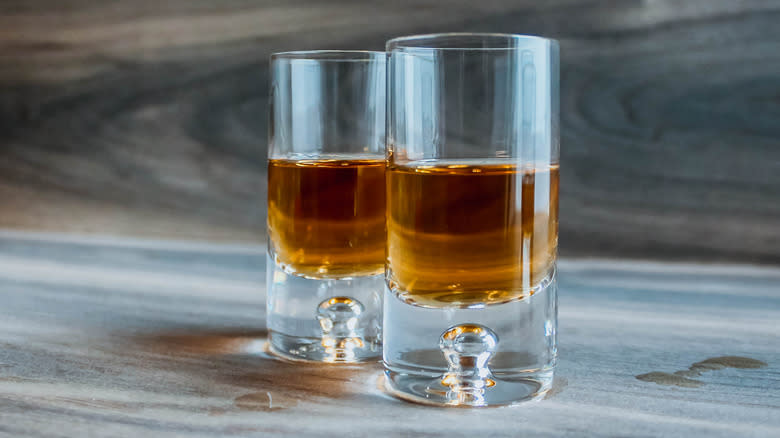 two tall whiskey shots