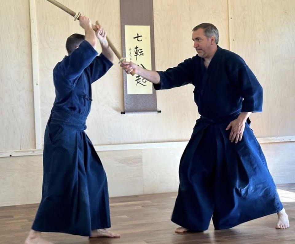 Mike Caruso has been training for over 17 years in the ancient Japanese martial art, Shinto Muso-ryu. He recently built a dojo in his backyard to keep the Japanese tradition alive.