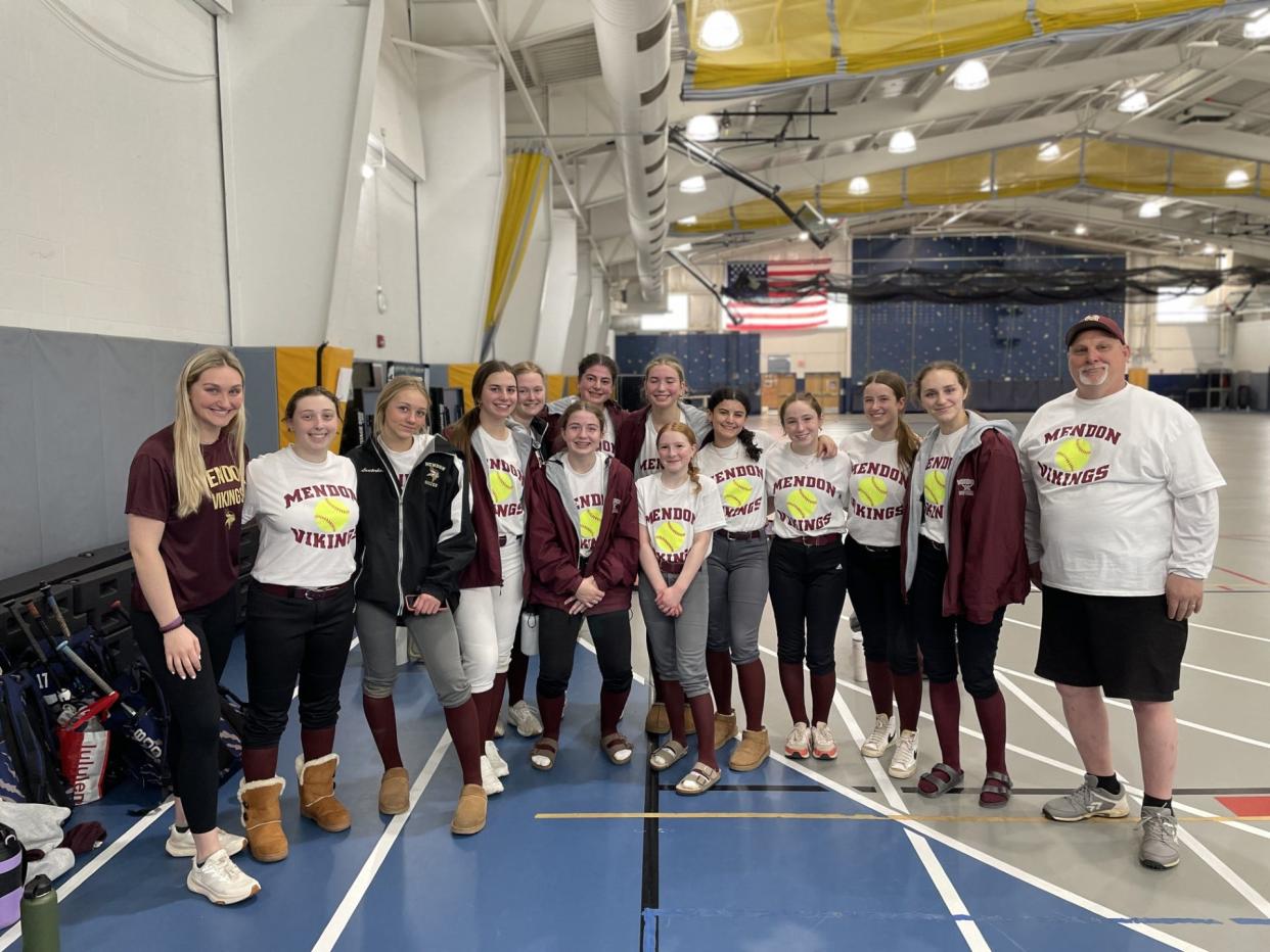 Pittsford Mendon's softball team scrimmaged at Webster Thomas on Saturday, March 23, 2024.