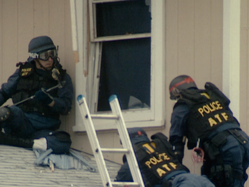 ATF officers raiding David Koresh's compound in Netfix docuseries Waco: American Apocalypse.