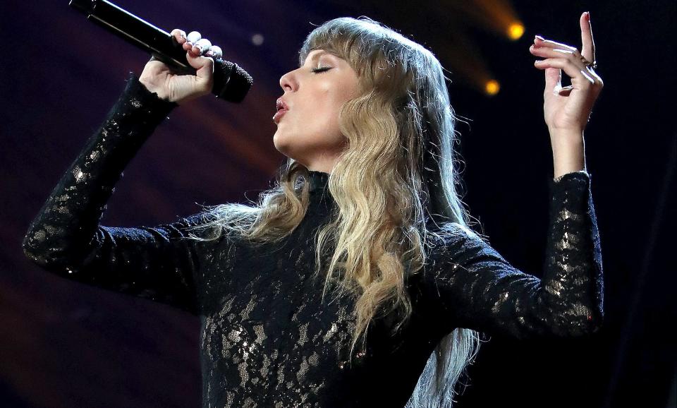 Taylor Swift performs onstage during the 36th Annual Rock & Roll Hall Of Fame Induction Ceremony at Rocket Mortgage Fieldhouse on October 30, 2021 in Cleveland, Ohio. - Credit: Kevin Kane for The Rock and Roll Hall of Fame