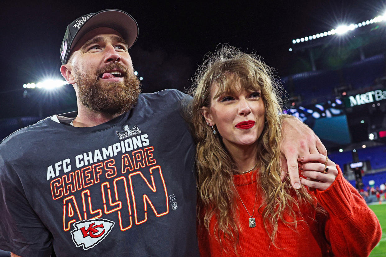 Travis Kelce Jokes That Taylor Swift Is Too Big to Play Kelce Jam