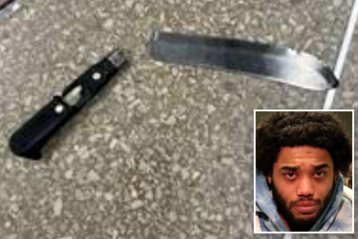 Photo of attacker and knife recovered.