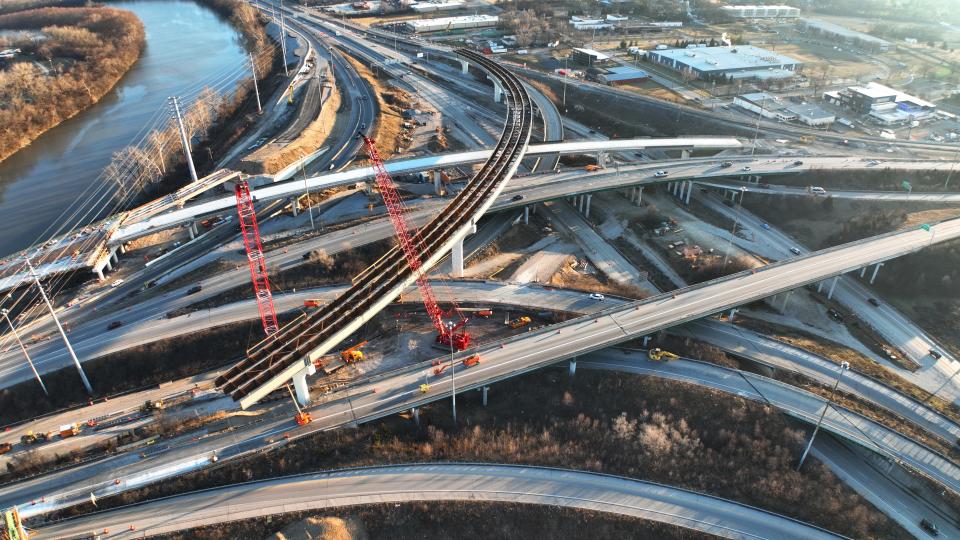 Work continues on the $1.4 billion reconstruction of the I-70/I-71 and Route 315 interchange near downtown Columbus.