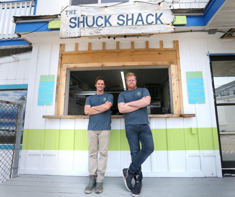 Conor Walsh, left, and Russ Hilliard, of Swell Oyster Company are opening a new raw bar and patio at 3 D St. next to the Casino Ballroom.