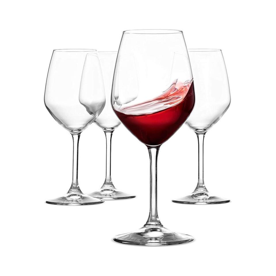 6) Novelty Italian Red Wine Glasses (Set of 4)