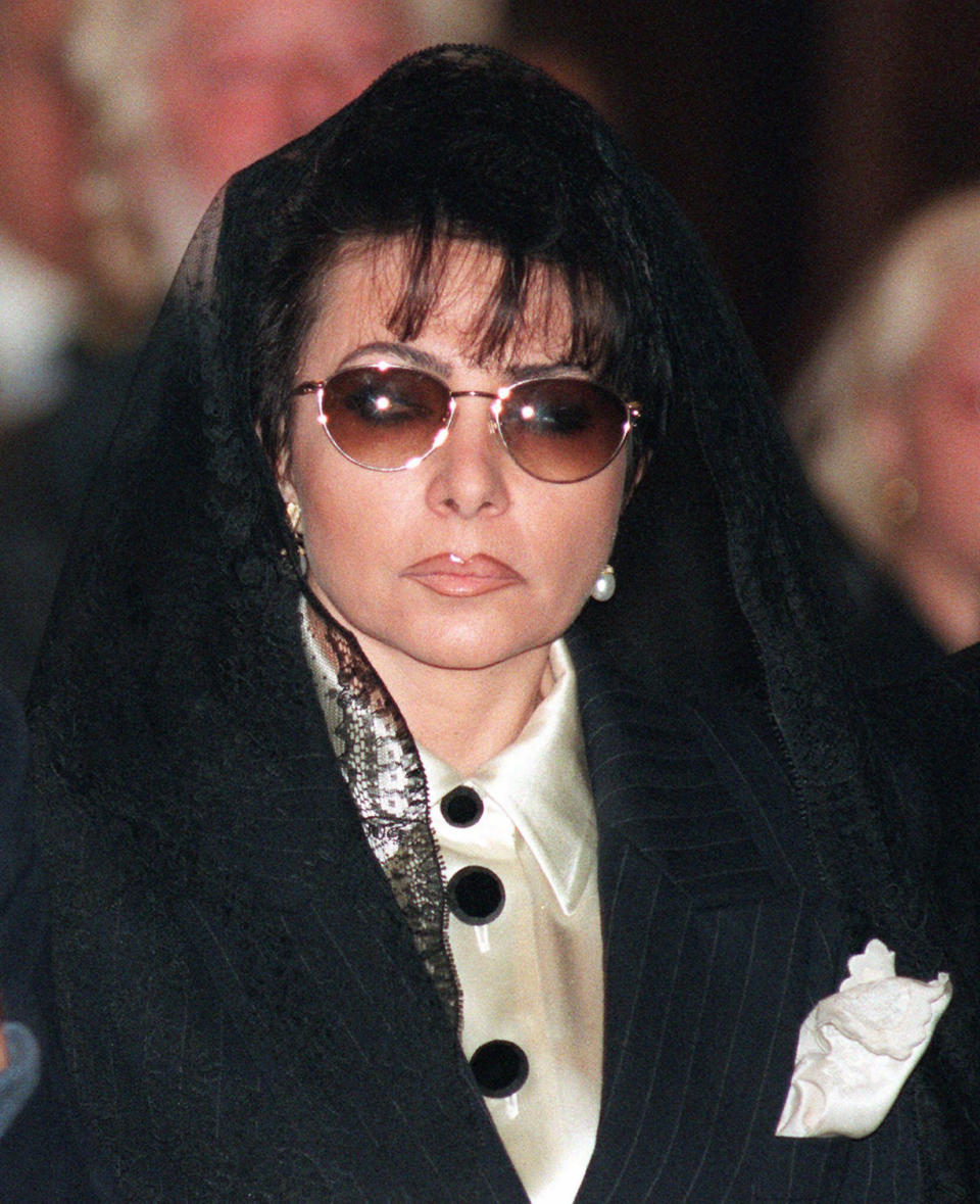 Patrizia Reggiani at the funeral of her former husband, Maurizio Gucci, in Milan on April 3, 1995. - Credit: AP