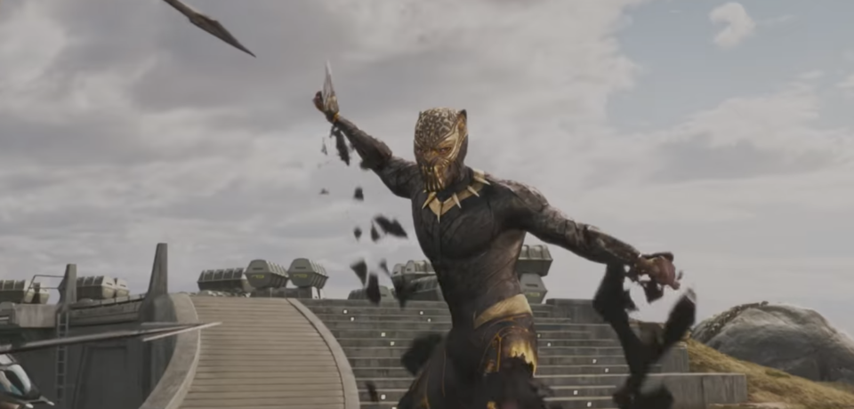 Erik Killmonger in his Panther-esque supersuit. (Photo: Disney/Marvel)