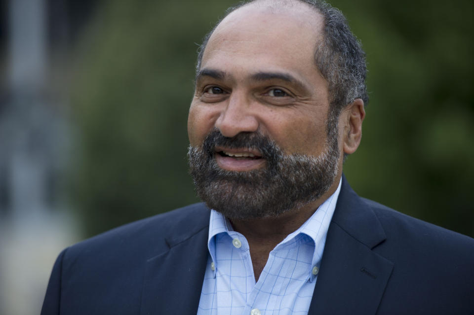 FILE - Former Penn State and Pittsburgh Steelers football player Franco Harris arrives for a private ceremony Friday, Sept 16, 2016, in State College, Pa. Franco Harris, the Hall of Fame running back whose heads-up thinking authored “The Immaculate Reception,” considered the most iconic play in NFL history, died Wednesday, Dec. 21, 2022. He was 72. (Phoebe Sheehan/Centre Daily Times via AP, File)