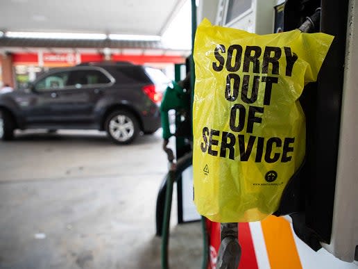 <p>White House tells Americans to stay calm over fuel crisis as DeSantis blames Biden for not ‘stepping up’</p> (AP Photo/Brynn Anderson)