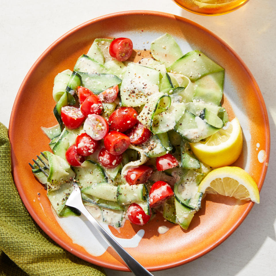 Cucumber-Ribbons Caesar Salad