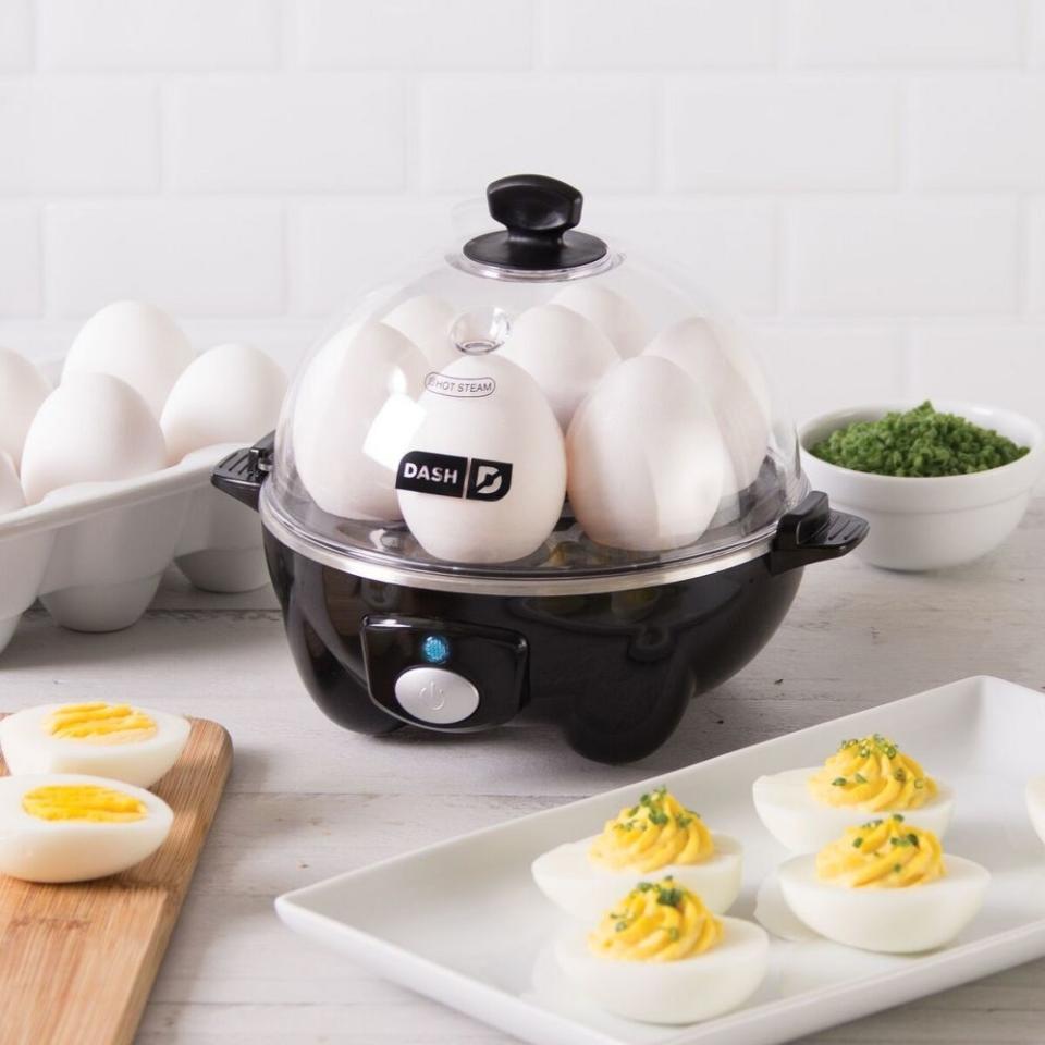 the egg cooker in black