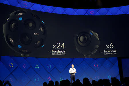 Mike Schroepfer, CTO of Facebook, speaks on stage during the second day of the annual Facebook F8 developers conference in San Jose, California, U.S., April 19, 2017. REUTERS/Stephen Lam