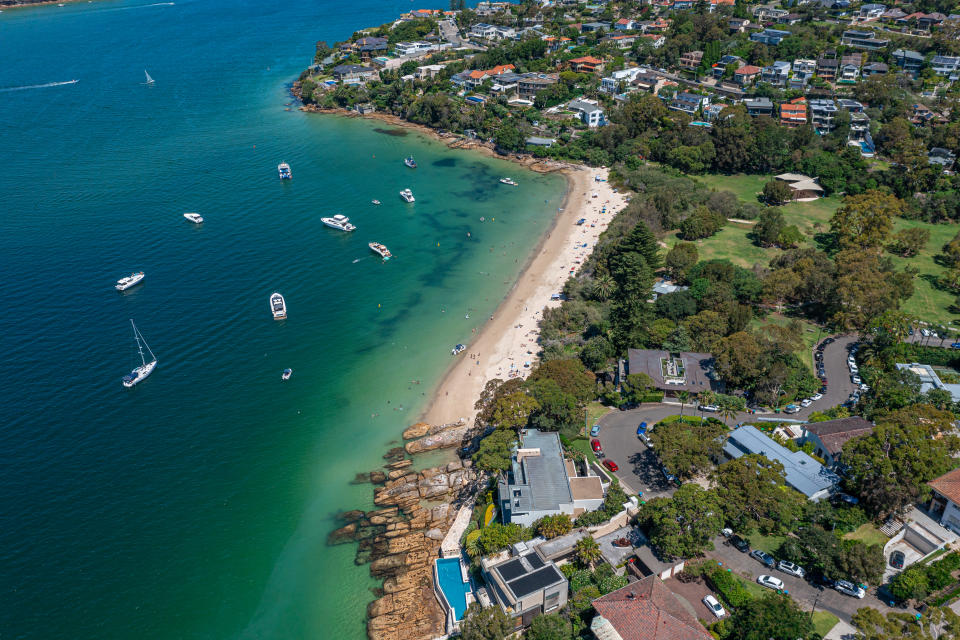 An aerial view of Chinaman's Beach in Mosman.