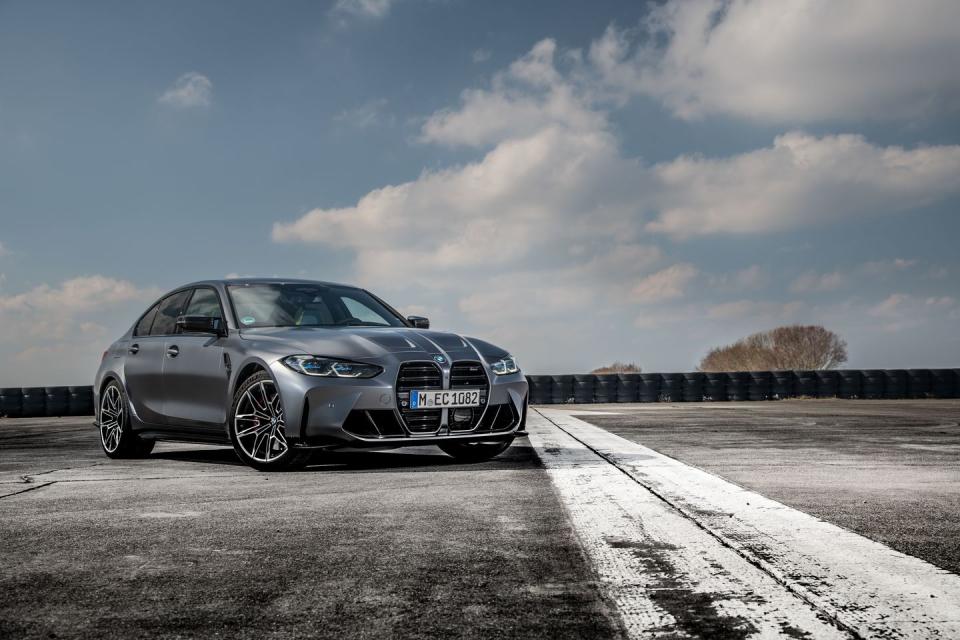 <p>Whenever the letter M and the number 3 are together on a model badge the driver can expect a great experience, and that's true once again for the 2022 BMW M3 sedan. Sure, it might get ridiculed for its overwrought, oversize grille, but row its satisfying manual gearbox or chase its silky six-cylinder to the redline and the styling stigma is forgotten. The standard 473-hp M3 is the purist's M3 because rear-wheel drive and a stick-shift are mandatory. If quicker lap times are more important, the Competition model has an enhanced twin-turbo straight-six with 503 horsepower and a track-tuned chassis. It only comes with an automatic, but it's also the only way to add all-wheel drive. When the track day is done, the furious Bimmer can transform back into a tranquil daily driver. Too bad its busy digital gauges and excessive drive-mode adjustments can kill the mood. As impressive as the 2022 M3 is, both the <a href="https://www.caranddriver.com/alfa-romeo/giulia-quadrifoglio" rel="nofollow noopener" target="_blank" data-ylk="slk:Alfa Romeo Giulia Quadrifoglio;elm:context_link;itc:0;sec:content-canvas" class="link ">Alfa Romeo Giulia Quadrifoglio</a> and <a href="https://www.caranddriver.com/cadillac/ct4-v-blackwing" rel="nofollow noopener" target="_blank" data-ylk="slk:Cadillac CT4-V Blackwing;elm:context_link;itc:0;sec:content-canvas" class="link ">Cadillac CT4-V Blackwing</a> are better at entertaining our lizard brain, so this Bimmer falls just short of being the ultimate driving machine, but it still makes <a href="https://www.caranddriver.com/features/a38873223/2022-editors-choice/" rel="nofollow noopener" target="_blank" data-ylk="slk:our Editors' Choice list;elm:context_link;itc:0;sec:content-canvas" class="link ">our Editors' Choice list</a>.</p><p><a class="link " href="https://www.caranddriver.com/bmw/m3" rel="nofollow noopener" target="_blank" data-ylk="slk:Review, Pricing, and Specs;elm:context_link;itc:0;sec:content-canvas">Review, Pricing, and Specs</a></p>