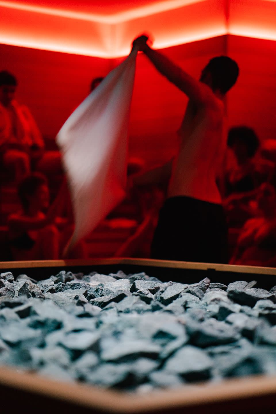 a person holding a flag