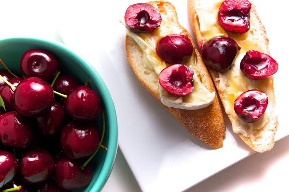 <strong>Get the <a href="http://food52.com/recipes/6294-bing-cherries-kunik-cheese-honey-crostini" target="_blank">Bing Cherries, Kunik Cheese & Honey Crostini recipe</a> by Nicole Franzen via Food52</strong>
