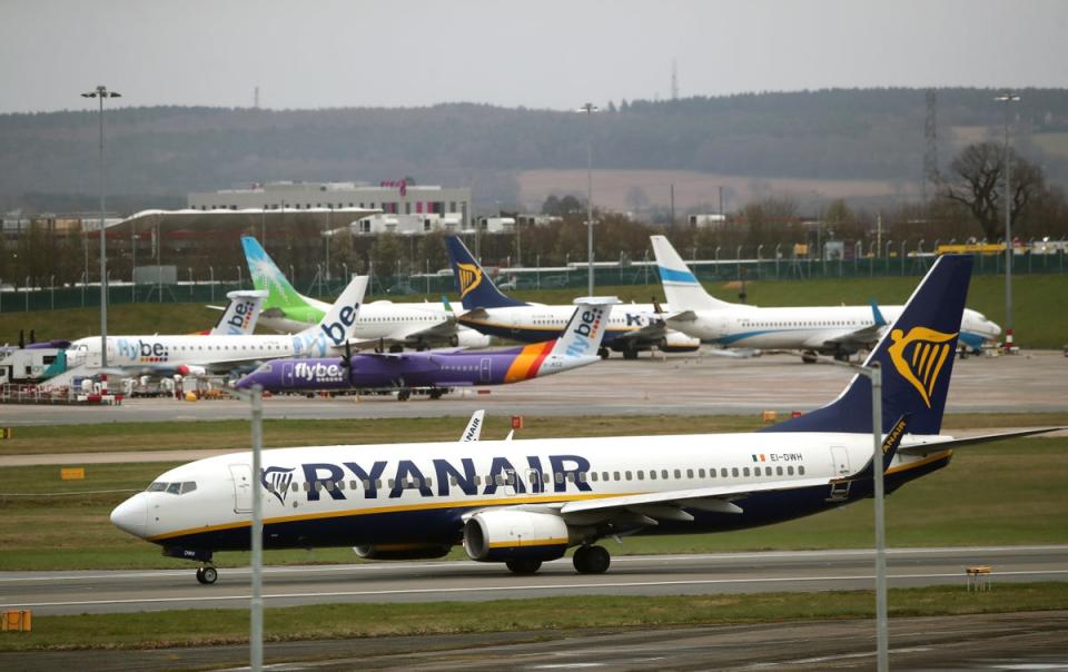 Ryanair has swung to a first-quarter profit despite airport disruption and a hit from the Ukraine war, but warned the full-year outlook is unpredictable (Nick Potts/PA) (PA Wire)