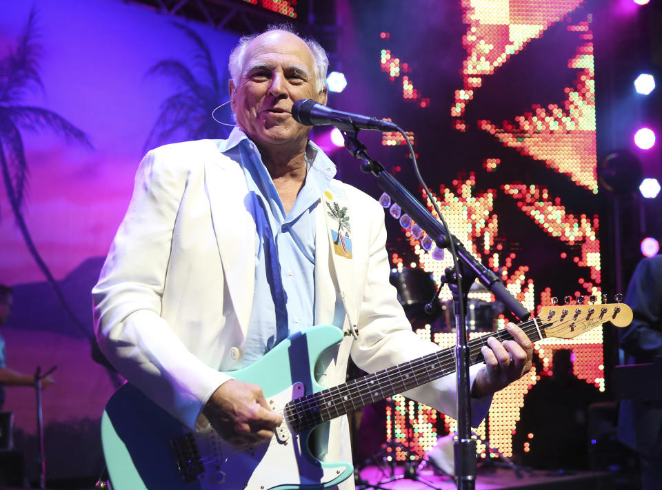 FILE - Jimmy Buffett performs at the after party for the premiere of 