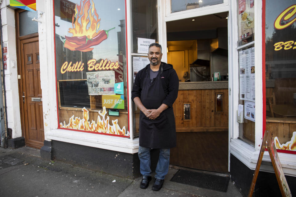 Neil D'Souza, owner of Chilli Bellies, says he is losing hundreds of pounds because of the policy. (SWNS)