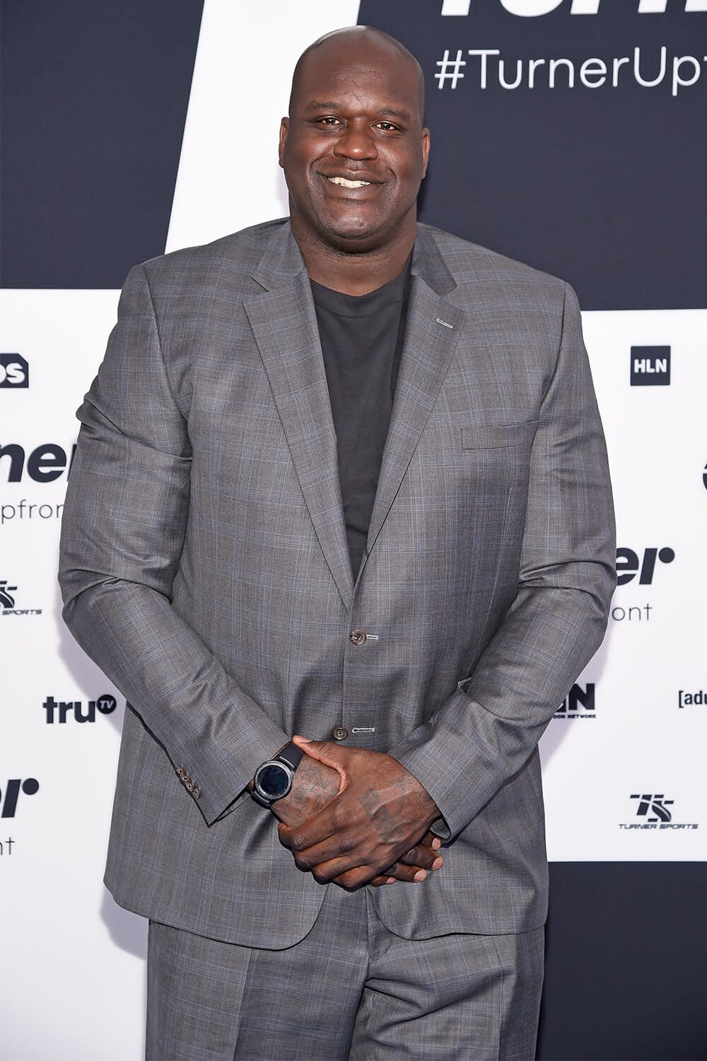 Shaquille O'Neal attends the Turner Upfront 2017 arrivals on the red carpet at The Theater at Madison Square Garden on May 17, 2017 in New York City.