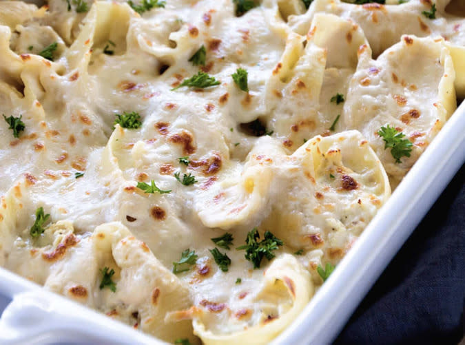 Chicken Alfredo Stuffed Shells