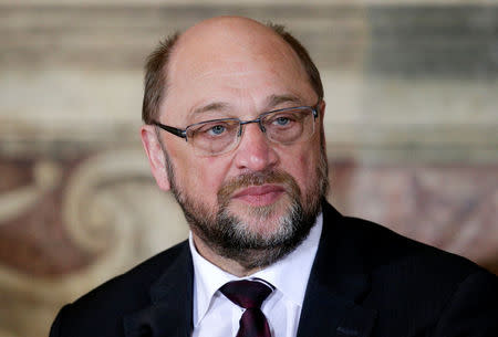 European Parliament President Martin Schulz looks on during a meeting at the Capitol Hill in Rome, Italy, May 5, 2016. REUTERS/Max Rossi