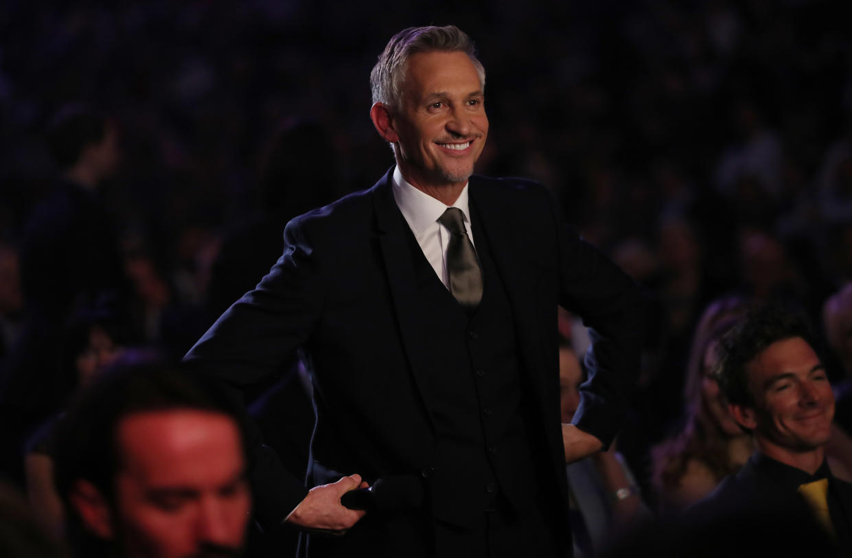 Gary Lineker during the BBC Sports Personality of the Year 2017 at the Liverpool Echo Arena.