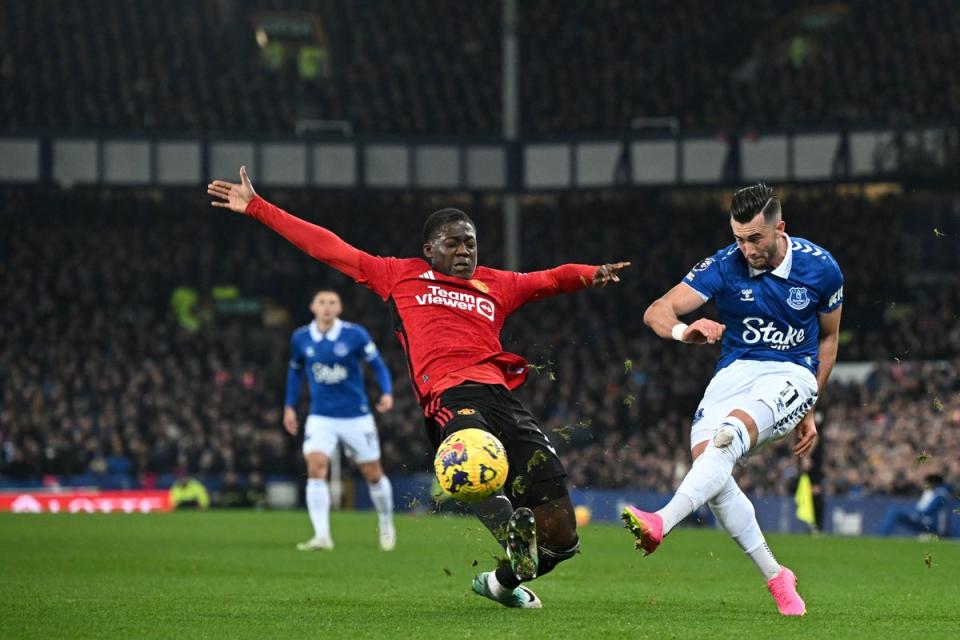 Mainoo’s impressive performance against Everton points to a solution for Man Utd’s wavering midfield (AFP via Getty Images)